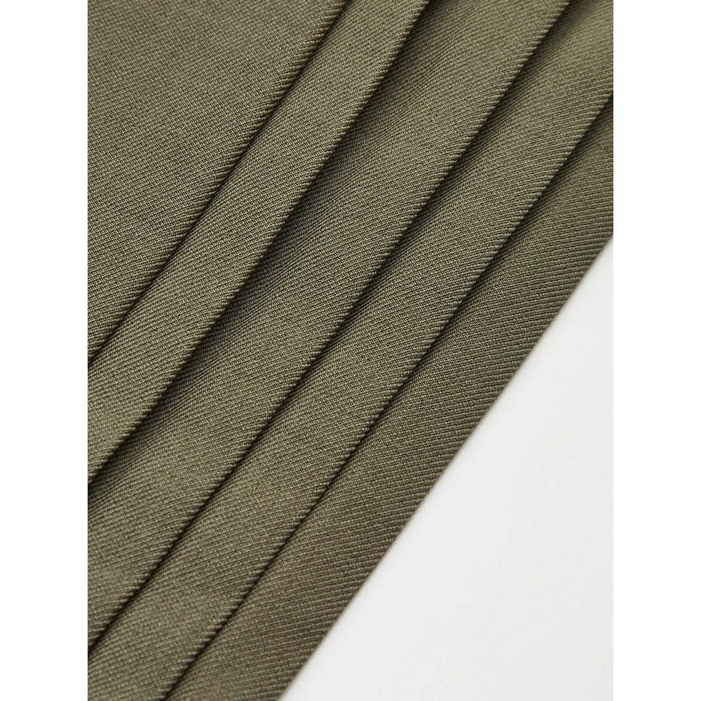 Commense Wide Leg Pleated ArmyGreen Trousers High Waist Palazzo Pants size S - Picture 14 of 15